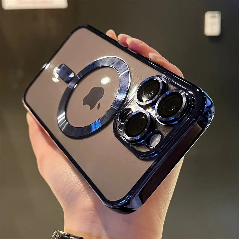 Luxury Transparent Magsafe Wireless Charging Phone Case