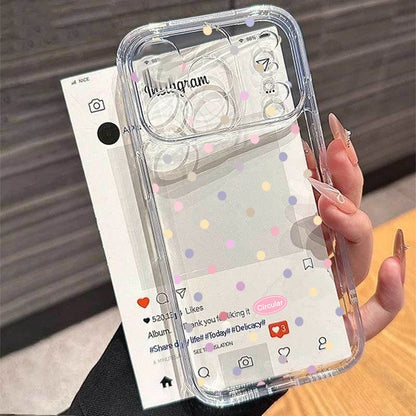 Simple Love Heart Bow Polka Dot Clear TPU Phone Case For IPhone 17 16 15 Plus 11 13 14 Pro Max 17 Air 12 Mini 16E IPhone17 Cover