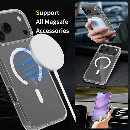 Magnetic For Magsafe Case For iPhone 17 Pro Max Hybrid Hard Cover for iPhone17ProMax iPhone17Pro Clear Shockproof Soft Shell PC