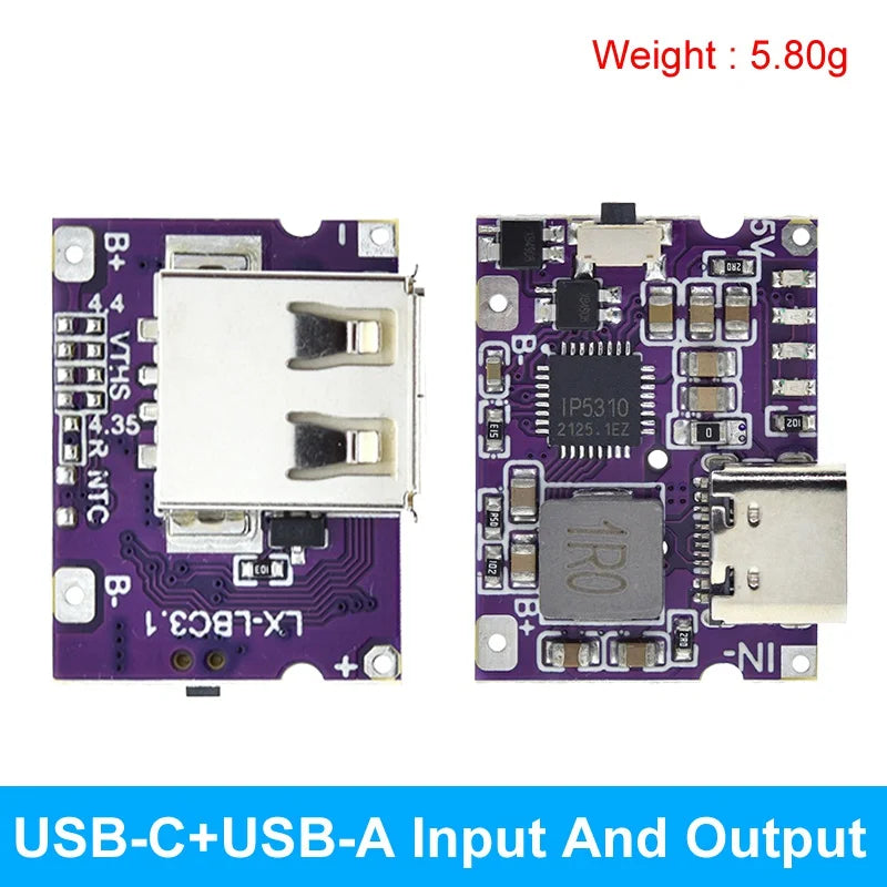 TZT Type-C /Micro USB 5V 1A 2A 3.1A Boost Converter Step-Up Power Module Mobile Power Bank Accessories With Protection
