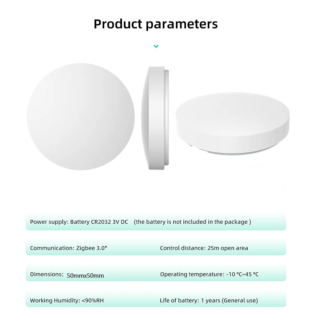 Tuya Zigbee Wireless Button Scene Switch Voice Control Smart Button Smart Life App Zigbee Devicesfor Smart Home Remote Control