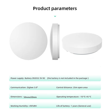 Tuya Zigbee Wireless Button Scene Switch Voice Control Smart Button Smart Life App Zigbee Devicesfor Smart Home Remote Control