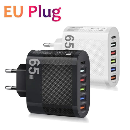 3.1A 5 Ports USB Charger PD Fast Charging Adapter For iPhone Xiaomi Samsung Mobile Phone EU/US/UK Plug Charge QC3.0 Wall Charger