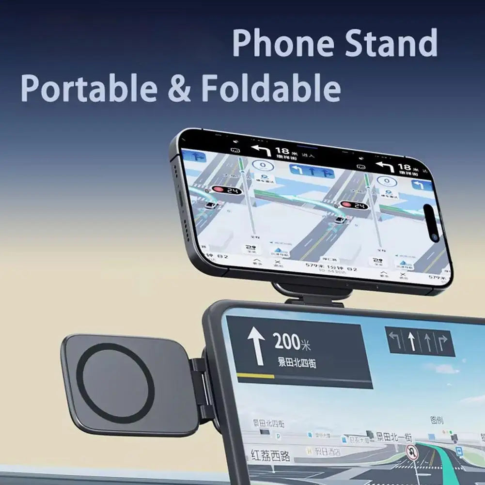 New Car Magnetic Phone Holder Foldable Anti-shake Navigation Vehicle Mounted Mobile Stand