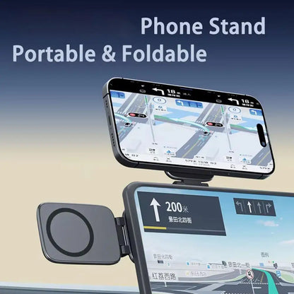 New Car Magnetic Phone Holder Foldable Anti-shake Navigation Vehicle Mounted Mobile Stand