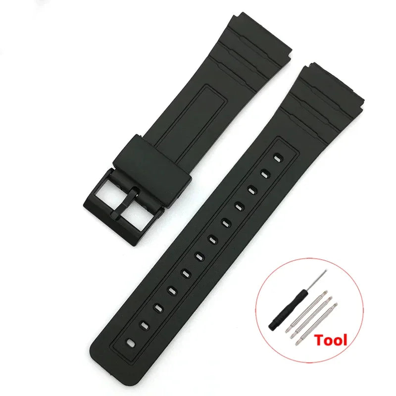 12/14/16/18/20/22mm Silicone Rubber Strap for Casio W800H A158/168 AE1200/1300 F91W F84 Watchband Men Women Bracelet Accessories