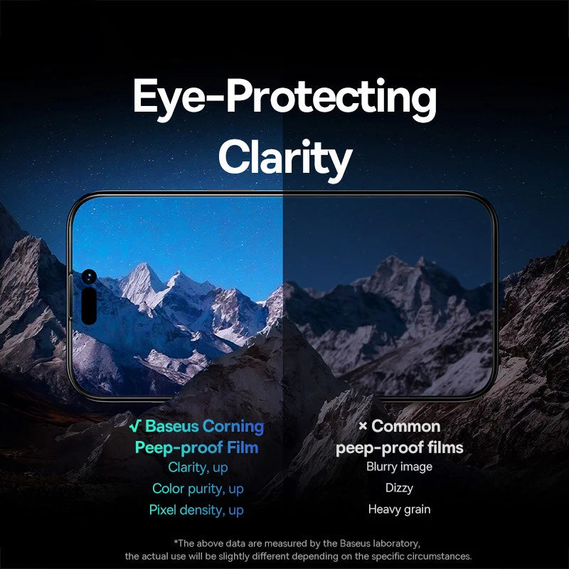Baseus 0.4mm Corning Tempered Glass for iPhone 17 16 15 14 13 Pro Max Plus Screen Protector Anti-Peeping Auto Installation Film