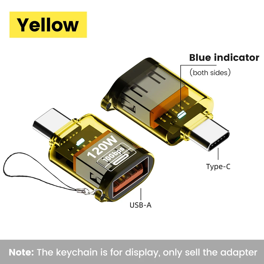 120W Type C To USB A OTG Adapter USB3.2 To Type C Female Fast Charging Converter For iPhone 15 16  Macbook Huawei Samsung Xiaomi