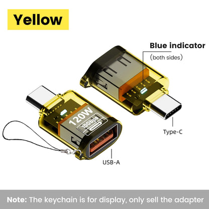 120W Type C To USB A OTG Adapter USB3.2 To Type C Female Fast Charging Converter For iPhone 15 16  Macbook Huawei Samsung Xiaomi