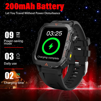 G.L Wear New Smartwatch for Outdoor Sports with LED Light Bluetooth Calling Activity Sleep Tracking Fitness Monitor