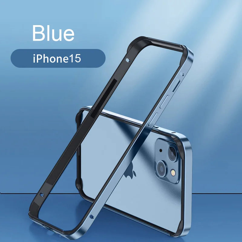 Hybrid Silicone Frame Aluminum Metal Phone Case For iPhone 17 16 15 14 13 12 Pro Max Better Heat Bumper