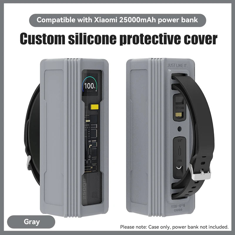 Silicone Case for Xiaomi Mi power bank 25000mAh 212W Explorer Edition TF/SIM card PIN storage Carrying Travel Case Storage Bag
