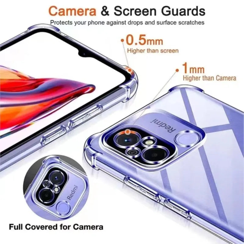 1.5MM Thick Air-Bag Clear Case For Xiaomi Redmi 10C 10A 9A 9C 12c Redmi Note 10 10S 11 11s 12s 12 Pro 5G A1 A2 Plus Cover Cases