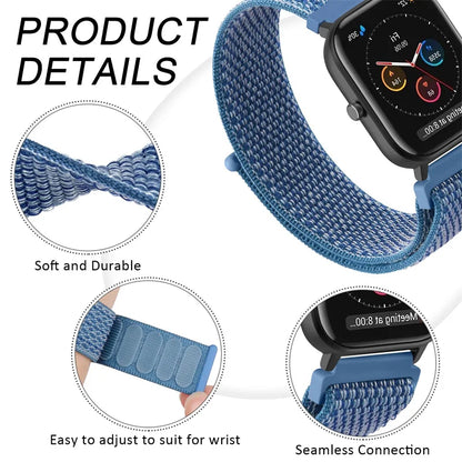 20mm 22mm Nylon Loop For Amazfit GTS4/2/3/3pro/2e/GTS2 Mini/GTR 4 42/47mm/GTR 2e/stratos bracelet for Amazfit bip/U/S/lite strap