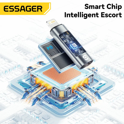 Essager Type C to Lighting OTG Adapter Digital Display PD 60W Fast Charging Lightning To Type C Connector For iPhone 17 16 15 14