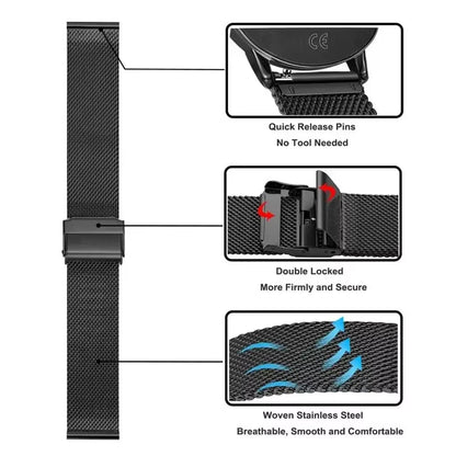 Metal Milanese Watchband For Xiaomi Redmi Watch 5 Active/5 Lite/3 Active/3 Lite Stainless Steel Replacement Strap Wrist Bracelet