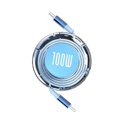 100W Retractable Type C To USB C Cable Fast Charging Phone Cable For iPhone 15 Huawei Xiaomi MacBook iPad USB C Data Cable