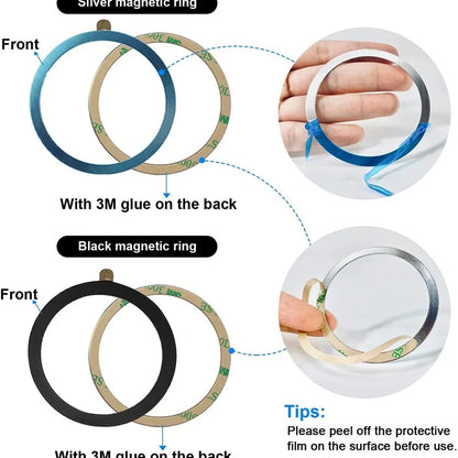 5/10Pcs Magnetic Self Adhesive Metal Ring Iron Sheet Sticker Wireless Charger Metal Plate Sticker Ring Magnet For iPhone Samsung