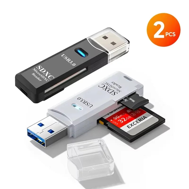 2 IN 1 USB 3.0 /USB 2.0 Card Reader SD TF Card Memory Card Reader High Speed Smart Card reader Adapter For PC Laptop Accessories