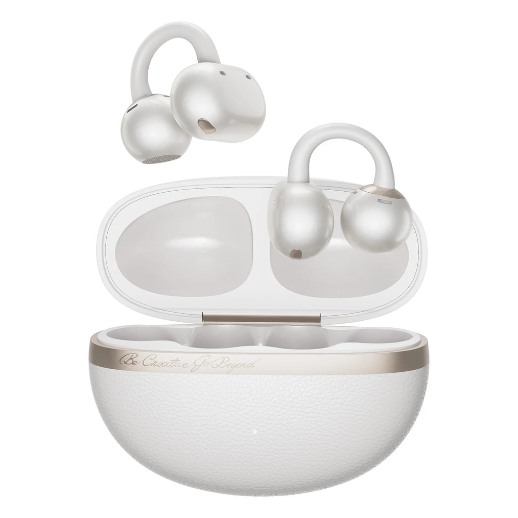 QCY Crossky C50 Clip On Earbuds Open Ear Wireless Bluetooth 6.0 Headphones 35H Playtime Earphones Comfortable for Fitness IPX5
