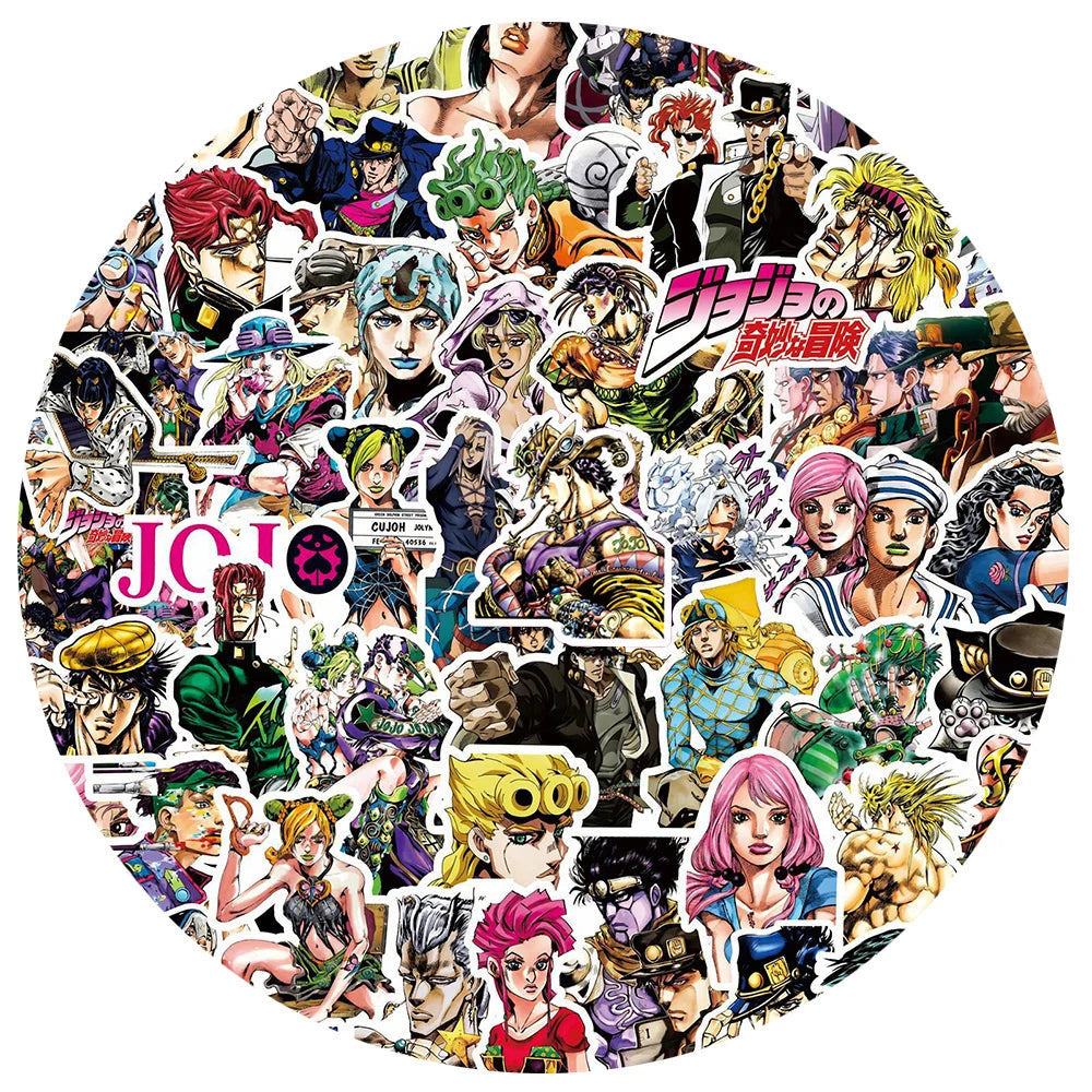 10/30/80pcs Anime JoJos Bizarre Adventure Stickers Cartoon Decals DIY Laptop Motorcycle Phone Case Diary Waterproof Sticker Toys