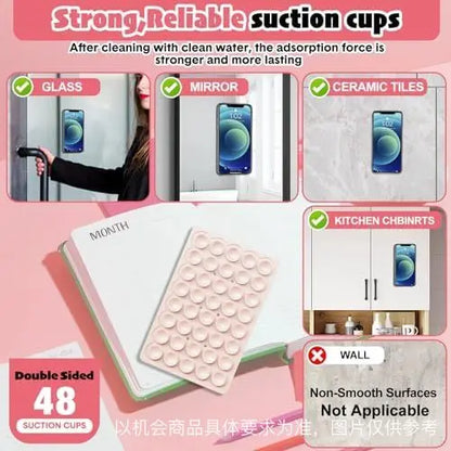Double Sided Silicone Suction Cup Phone Case Detachable Stand For Hands-Free Selfies And Videos Just Use For Smooth Glass
