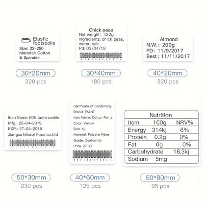 3/5/10 NiiMBOT White Label Paper Waterproof Self-adhesive Rolls For B1 B21 Mini Label Printer Price Tag Office Maker UV Print
