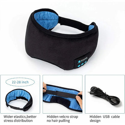 Bluetooth 3D Eye Mask Headphones Music Sleeping Headband Earphones Soft Elastic Comfortable Wireless Headset Sleep Eye Mask