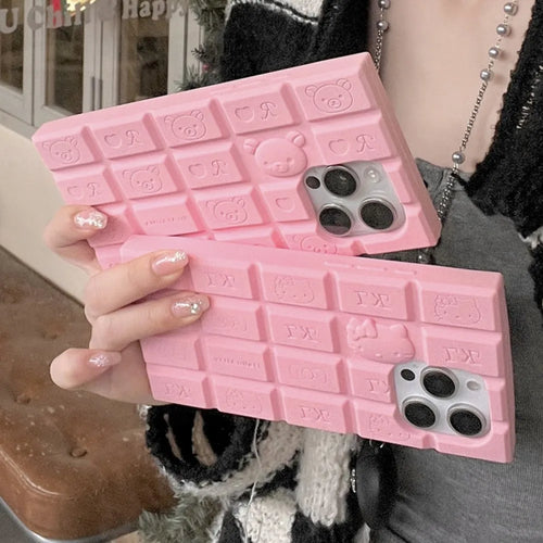 3D Cartoon Chocolate Hello Kitty Rilakkuma Soft Silicone Phone Case
