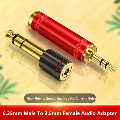3.5mm To 6.35mm Female Headphone Adapter 6.5 3.5 Connectors Earphones Microphone Speaker Guitar Conversion Plug Audio Converter