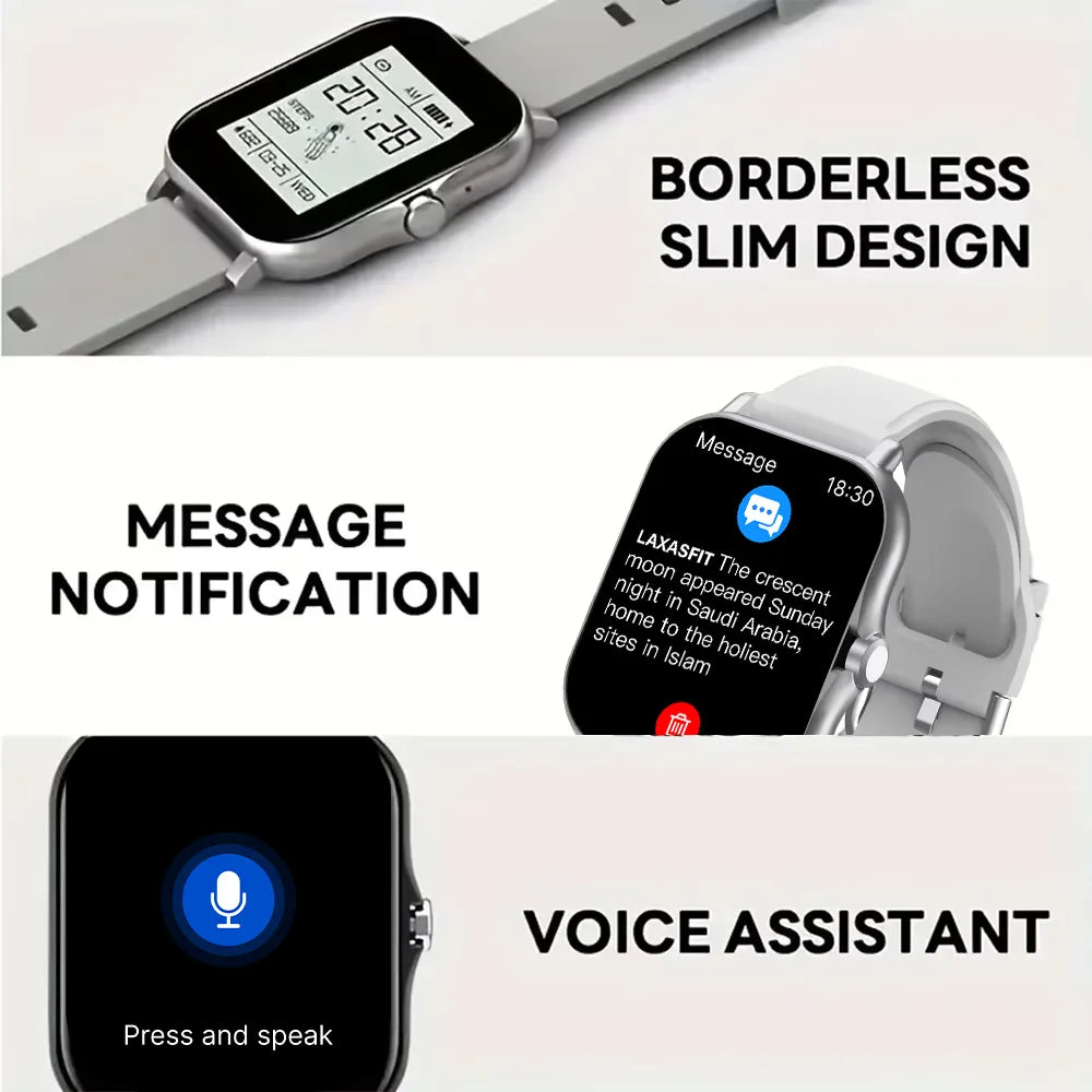 LAXASFIT 2025 New Smart Watch for Men Women Gift Full Touch Screen Sports Fitness Watch Bluetooth Call Digital Smartwatch