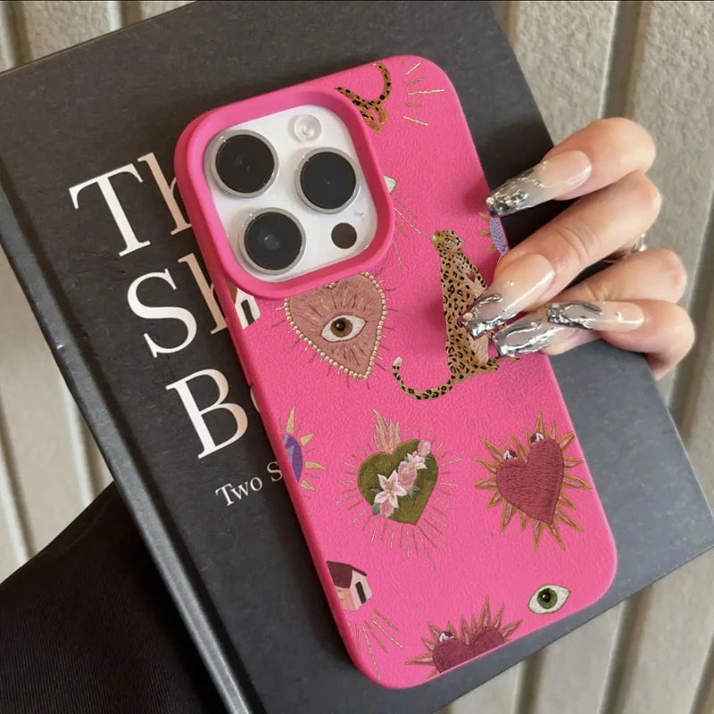 For iPhone 16 15 14 13 12 11 17 Pro Max Plus Case Personalized Leopard Lichee Pattern Silicone Cover For iPhone XS X 16e Funda