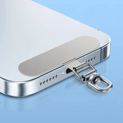 1-4Pcs New Upgrated 360 Rotatable Stainless Steel Phone Tether Metal Patch Gasket PLR Cellphone Lanyard Safety Connecter Piece