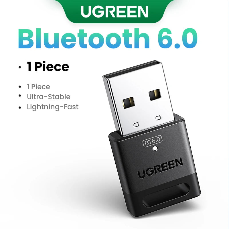 USB Bluetooth Adapter, Bluetooth 6.0 Dongle for PC Windows 11/10/8.1, Bluetooth Receiver & Transmitter for Keyboard/Mouse