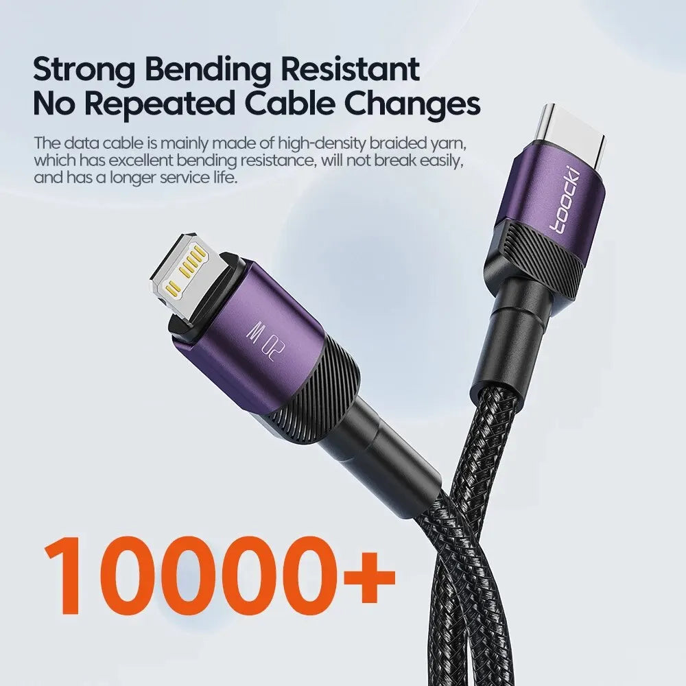 Toocki PD 20W USB C To Lightnin Cable For iPhone 15 14 13 12 11 Pro XS 8 Type C To Lightning Cable Data Wire Fast Charging Cable