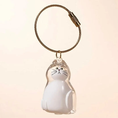Cat Shaped Pet Hair Keepsake Keychain Charm Resin Dog Shaped Memorial Pendant Handmade DIY Pet Souvenir Keychain for Pet Lovers