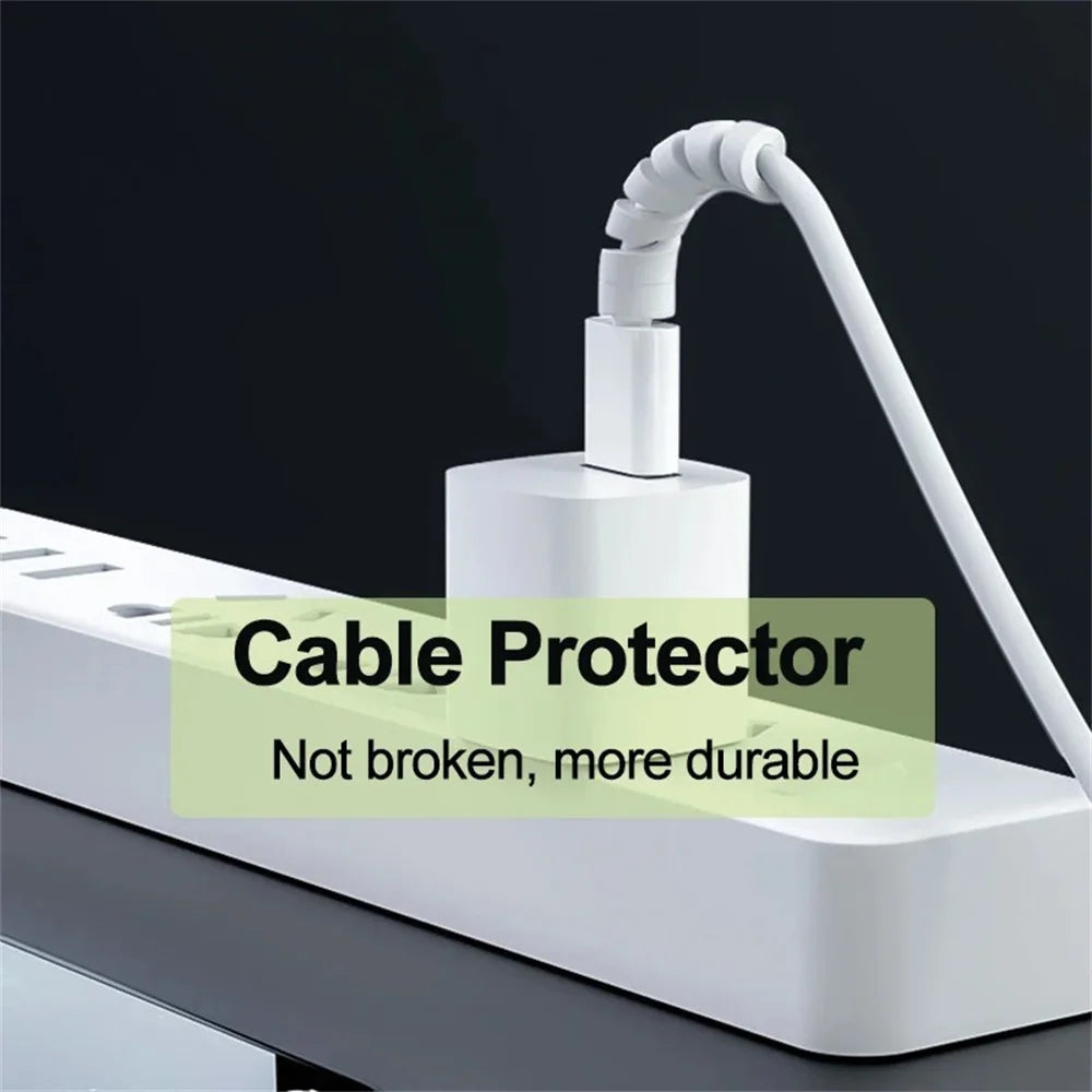 10PCS Soft Cable Protector Silicone Spiral Winder USB Charge Cable Protection For Android Phone Mouse Earphone Wire Protection