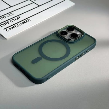 Luxury Spiricle Camera Protection Case for iPhone 15 16 Pro Max 16 Magsafe Cases for iPhone 14 12 11 13 17 Pro Max Matte Cover