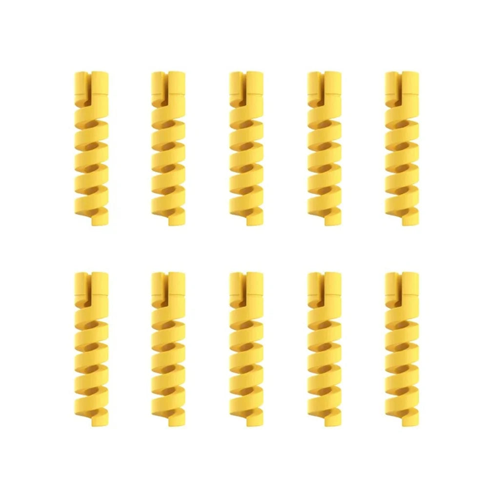 10PCS Soft Cable Protector Silicone Spiral Winder USB Charge Cable Protection For Android Phone Mouse Earphone Wire Protection