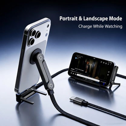 USB C to USB C Cable 240W Fast Charging Right Angle Type C Cable with Foldable Stand 1M 1.5M for iPhone 17 16 Samsung S25 S24