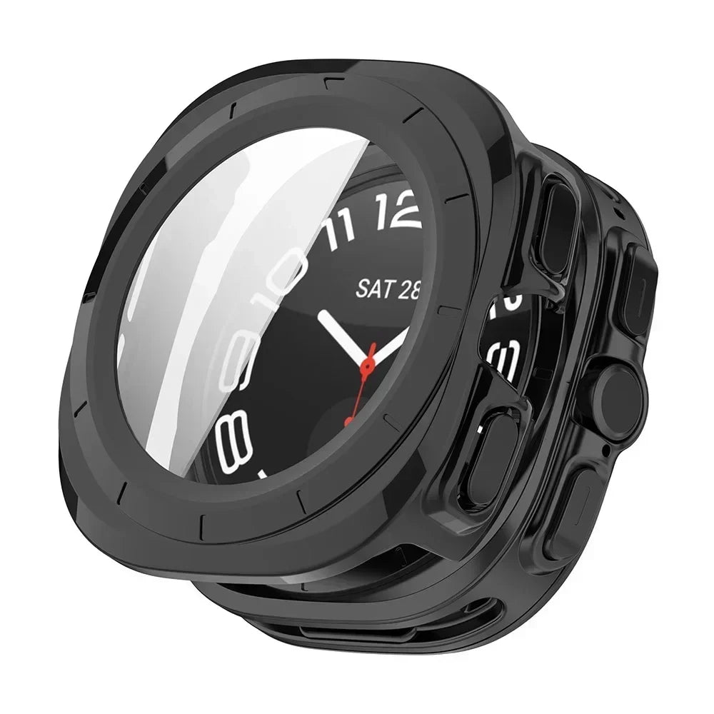 PC Case for Samsung Galaxy Watch 7 Ultra 47mm Tempered Glass Anti-scratch Screen Protector Bumper Protective Cover Accessories
