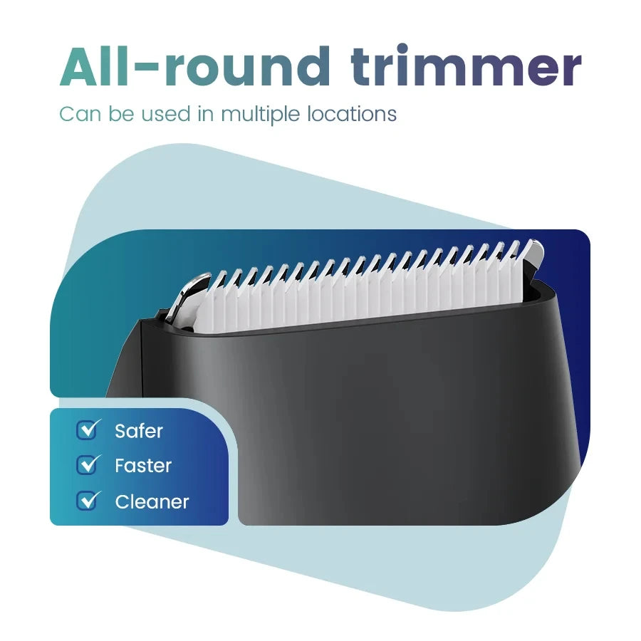 [IPX6] Men's Groin/Body Trimmer w/ SkinSafe - Foil Blades & Precision, Rechargeable Ball Shaver for Sensitive Skin