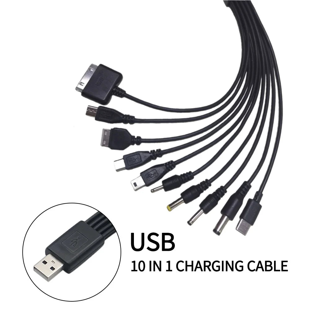 10 in 1 Universal USB To DC Power Cable Mobile Phone Charger Adapter Plug Usb Multifunction Data Transfer DC Jack Charging Line