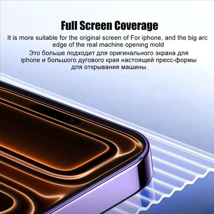 1-2PCS 8K Dust Free Glass For iPhone 17 Pro Max Air 16e 15 13 12 14 16 Pro Max Plus Oleophobic Coate Full Cover Screen Protector