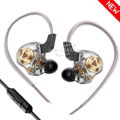 QKZ 15D Dynamic Surround Sound Dual Dynamic Drive Earphones In-Ear Headphones Noise Cancelling Stereo Music Sport Game Headsets