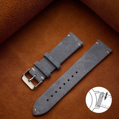 Wristband 20mm 22mm 4mm 16mm 18mm Quick Release Soft Suede Strap Brown Watch Bands Calfskin Bracelet Women&Men Accessories