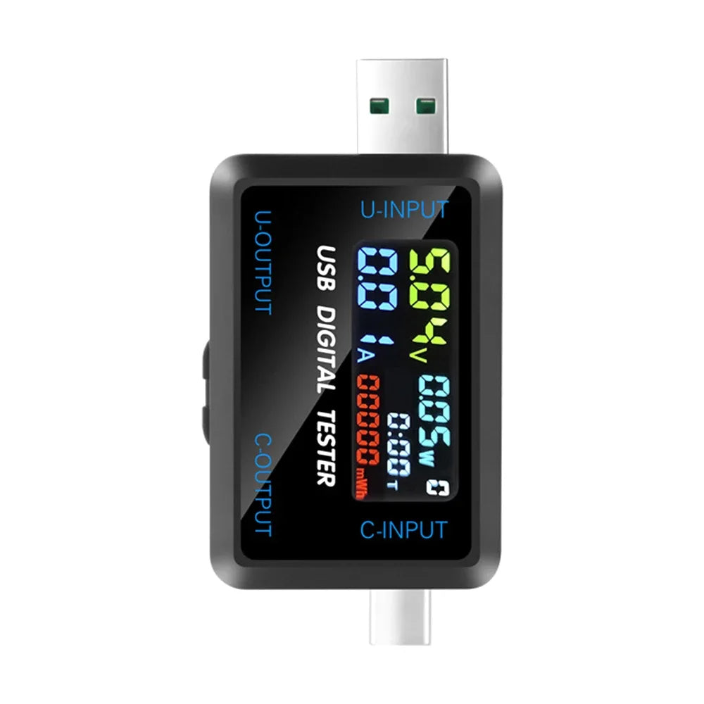 Digital Voltage Current Meters Battery Capacity Tester USB Type C Volt Current Doctor Meter Power Bank Charger Capacity Tester