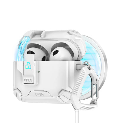 Safety Lock with Magnetic Closure Earphone Case for Airpods Pro 3 & Airpods 1/2/3/4/Pro Elastic Cover Use As Mobile Phone Holder