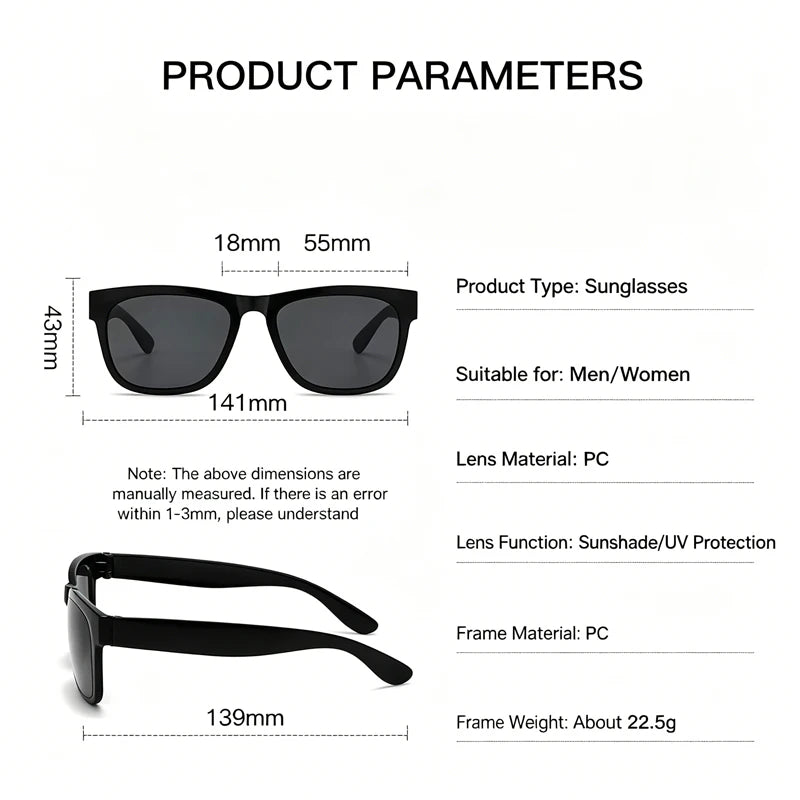 New big box retro square sunglasses fashion sunglasses riding fashion classic men and women big box sunglasses gift gift fishing