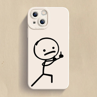 Cartoon Matchman Phone Case For iPhone 11 12 13 14 15 Pro Max XR XS X 7 8 Plus SE 2020 Shockproof Matte Soft TPU Silicone Cover